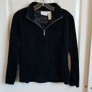 Liz Claiborne Black Velour Pullover Sweater/Sweatshirt